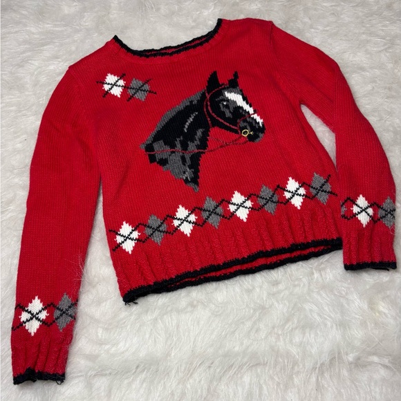 Hartstrings Other - Hartstrings Vintage Red Horse Sweater